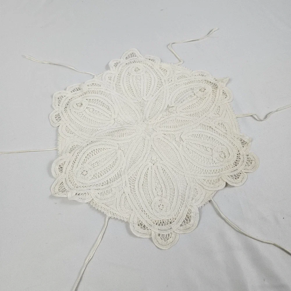 Vintage Belgium Linen Lace Bread Warmer Bun Muffin Server Holder 13